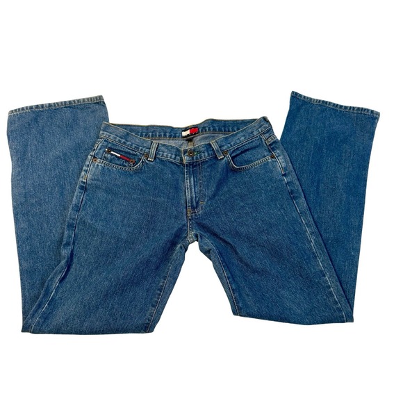 Vtg Tommy Jeans Women Jeans Size 11 Roc-Roc Low Rise Straight Y2K 2002 - Picture 1 of 15